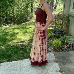 Lucky - Tye dyed cotton full length dress